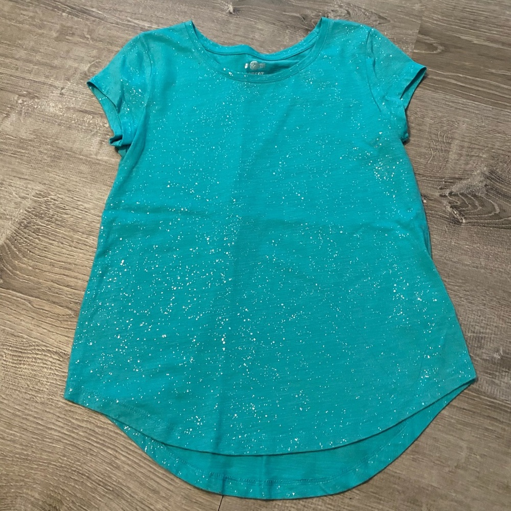 Girls Blue Sparkle T-Shirt